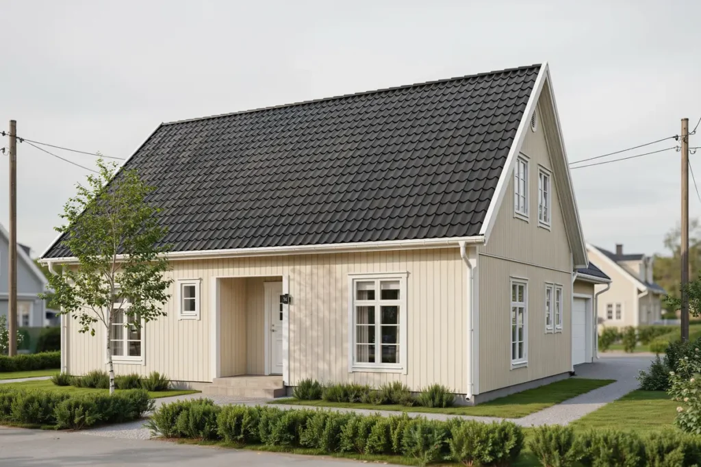 oml ggning av tegeltak p villa i surte ale
